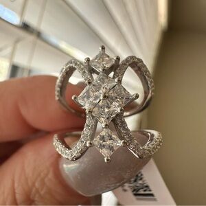 Diamond princess cut ring size 6 lab diamonds 2.8 ct